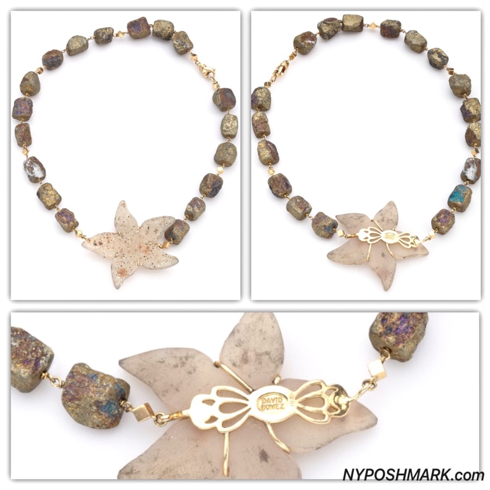 David Gomez Nuggets Chalcopyrite 14K Necklace